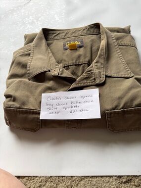 Cabela's Olive Canvas Long-Sleeve Button Shirt